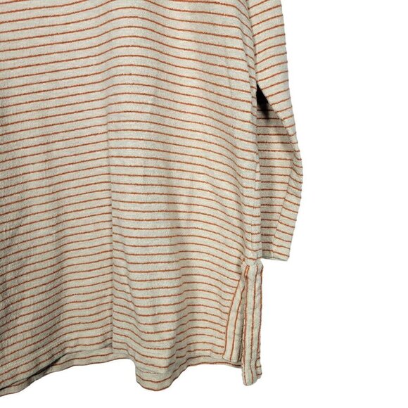 J. Jill Women's Striped Terry Style Light Weight Cream & Orange Sweater Size XL - Picture 10 of 12